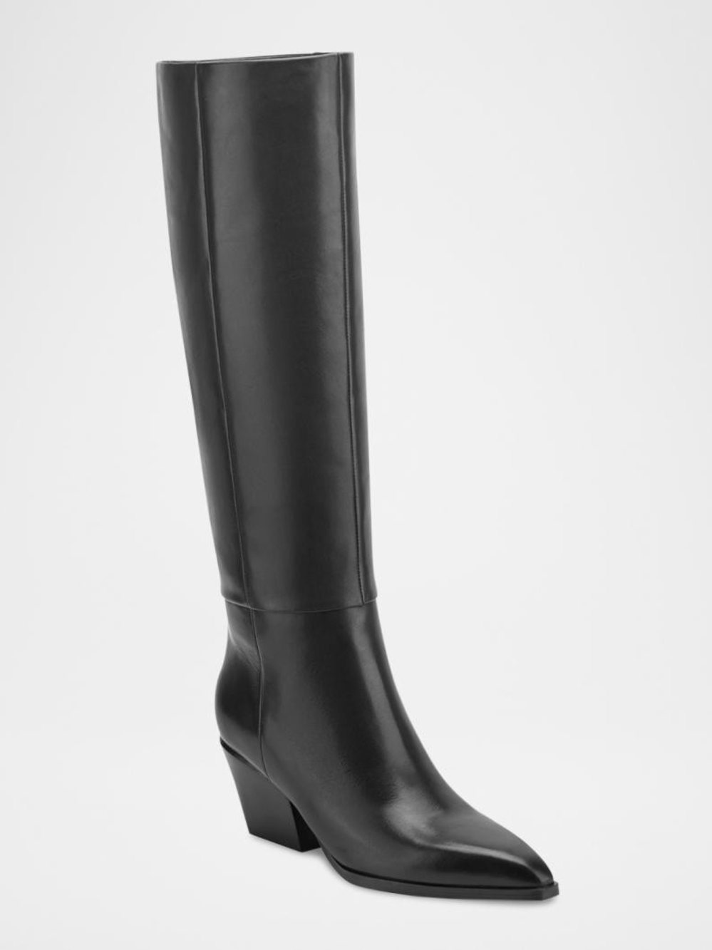 Classic Black Knee-High Leather Boots Marc Fisher Size 7.5 M